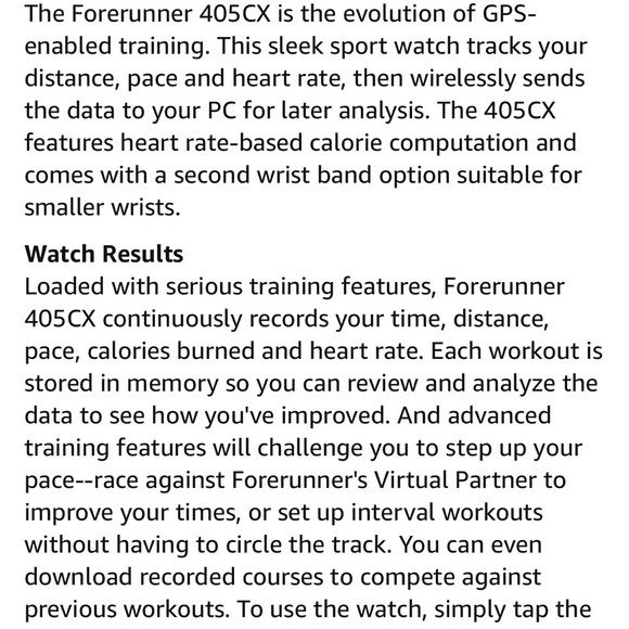 Garmin Forerunner 405CX GPS Sport Watch with Heart Rate Monitor (Blue) - Picture 14 of 15